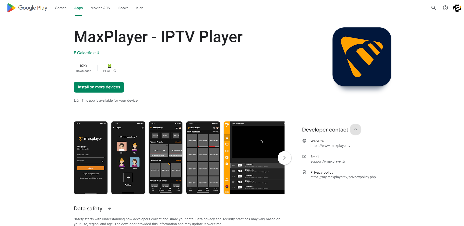 MaxPlayer on Android Mobile